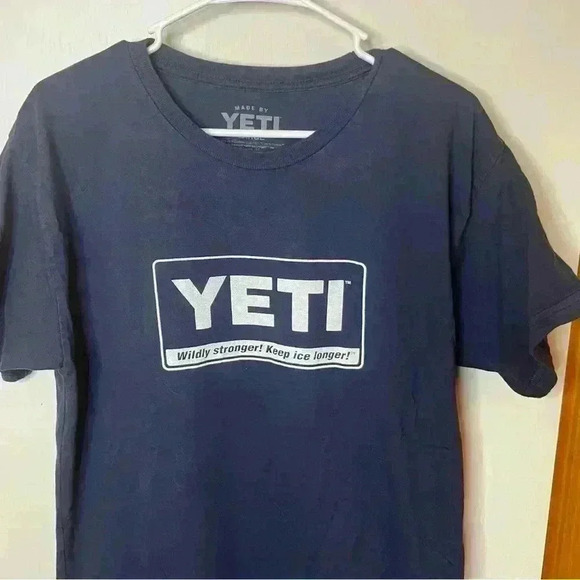 Yeti Short Sleeve T Shirt “Wildly Stronger! Keep Ice Longer!” Men Large Blue - Picture 2 of 4